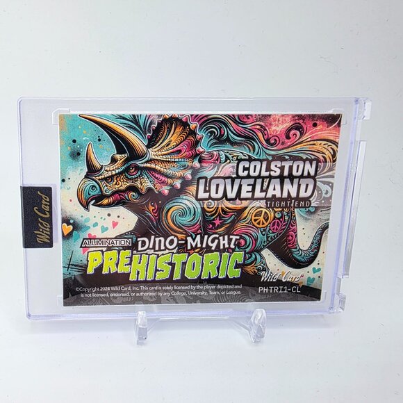 2024 Dino Might Colston Loveland ROOKIE CARD RC 1 of 1!  1/1 Michigan Bears - Picture 2 of 2